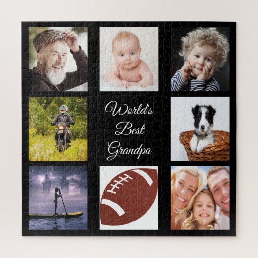 Opa Foto collage beste opa zwart Legpuzzel (Verticaal)