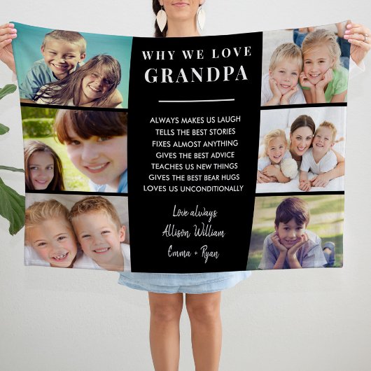 Opa foto collage fleece deken