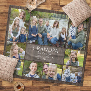 Opa foto collage kleinkinderen fleece deken