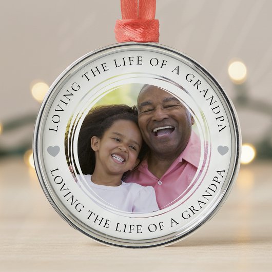 Opa Foto Keepsake Gift Metalen Ornament