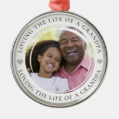 Opa Foto Keepsake Gift Metalen Ornament (Voorkant)