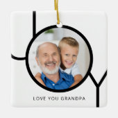 Opa Foto Kerstmis Keramisch Ornament (Voorkant)