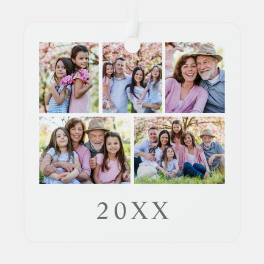 Opa Foto Kerstmis Metalen Ornament (Achterkant)