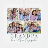 Opa Foto Kerstmis Metalen Ornament (Voorkant)