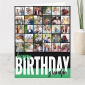 Opa Fotocollage 31 Afbeelding Happy Birthday Kaart (Voorkant)