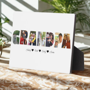 Opa fotocollage Plaque met 7 foto's Fotoplaat