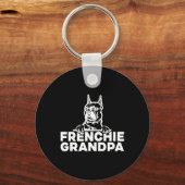 Opa Franse Bulldog liefhebbers Sleutelhanger (Voorkant)