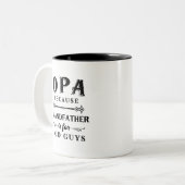 Opa | Funny Grandfather is voor oude jongens Tweekleurige Koffiemok (Voorkant links)