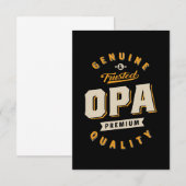 Opa Genuine en Trusted RSVP Kaartje (Voorkant / Achterkant)