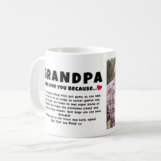 Opa Gepersonaliseerd Fotocadeau van Kinder Koffiemok (Voorkant links)