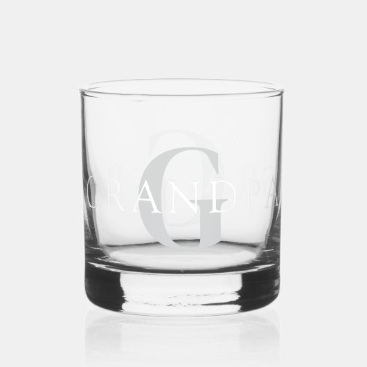 Opa gepersonaliseerde naam monogram whisky glas (Achterkant)