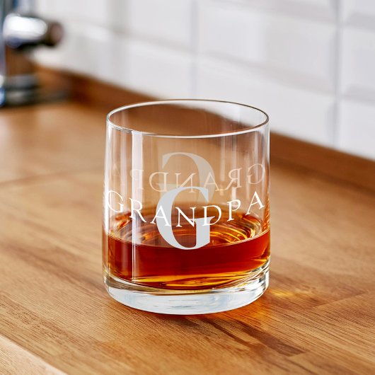 Opa gepersonaliseerde naam monogram whisky glas