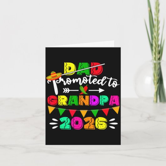 Opa gepromoveerd tot opa 2026 cinco de mayo kaart (Voorkant)