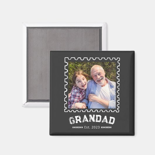 Opa Gevestigd Foto Cadeau Magneet (Voorkant / Achterkant)