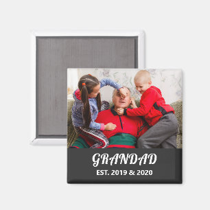 Opa Gevestigd Foto Vet Witte Typografie Magneet