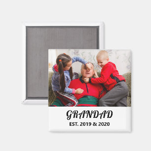 Opa Gevestigde Foto Vet Zwart Typografie Magneet