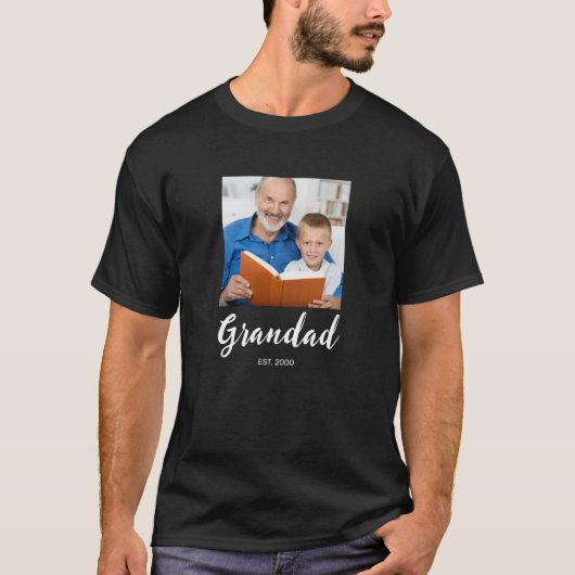 Opa Gevestigde Script Foto T-shirt (Voorkant)