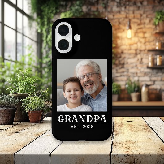 Opa Gevestigde Typografie Foto Zwart Case-Mate iPhone Case