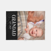 Opa Geworden Foto Cadeau Fleece Deken (Voorkant (Horizontaal))