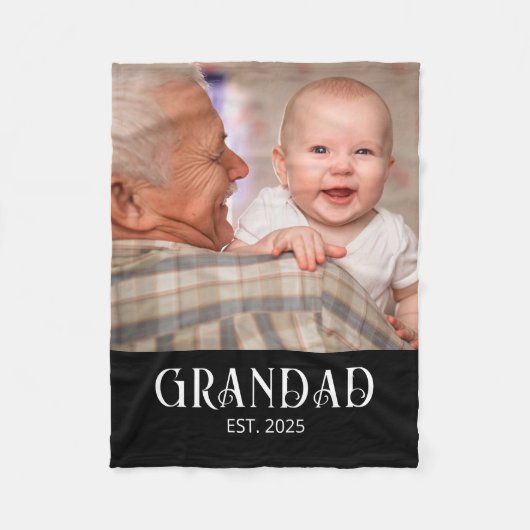 Opa Geworden Foto Cadeau Fleece Deken (Voorkant)