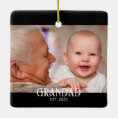 Opa Geworden Foto Cadeau Keramisch Ornament (Achterkant)