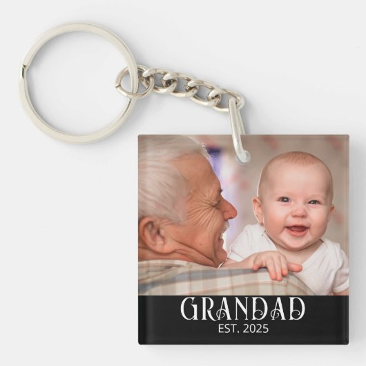 Opa Geworden Foto Cadeau Sleutelhanger (voorkant)