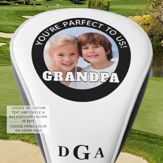Opa Gezegde Foto Monogram Aangepaste kleuren Golfheadcover