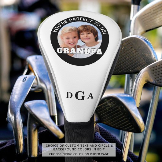 Opa Gezegde Foto Monogram Aangepaste kleuren Golfheadcover