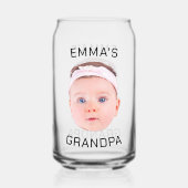 Opa Gift, Aangepaste Baby Gezicht, Foto Gift Blikvorm Glas (Voorkant)