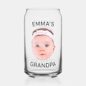 Opa Gift, Aangepaste Baby Gezicht, Foto Gift Blikvorm Glas (Achterkant)