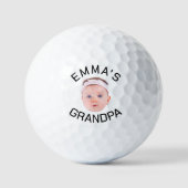 Opa Gift, Aangepaste Baby Gezicht, Foto Gift Golfballen (Voorkant)