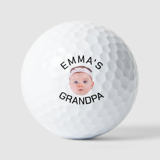 Opa Gift, Aangepaste Baby Gezicht, Foto Gift Golfballen (Voorkant)
