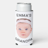Opa Gift, Aangepaste Baby Gezicht, Foto Gift Seltzer Blikjeskoeler (Seltzer Voorkant)
