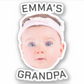 Opa Gift, Aangepaste Baby Gezicht, Foto Gift Sticker (Voorkant)