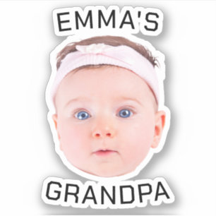 Opa Gift, Aangepaste Baby Gezicht, Foto Gift Sticker