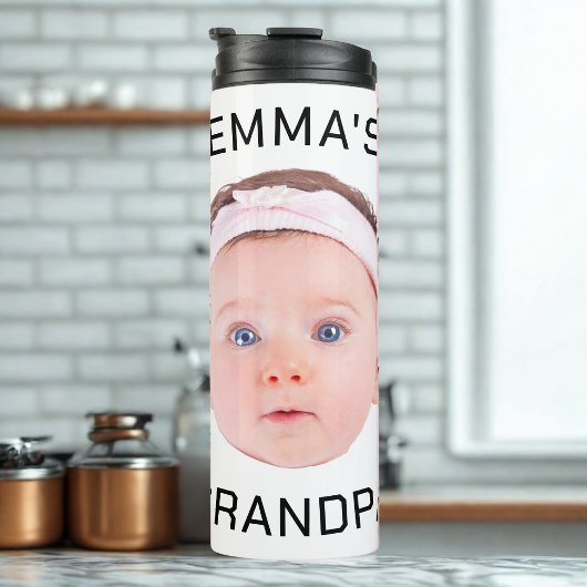 Opa Gift, Aangepaste Baby Gezicht, Foto Gift Thermosbeker