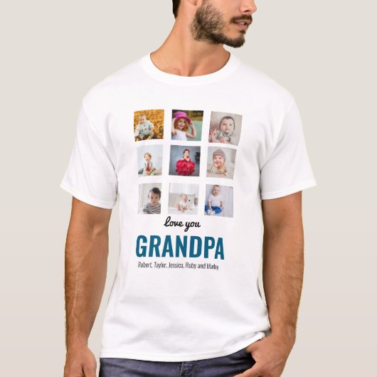 Opa Gift | Love You Papa Foto T-shirt (Voorkant)