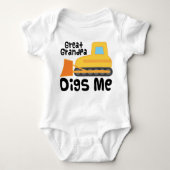 Opa graaft bulldozertruck voor me romper (Voorkant)