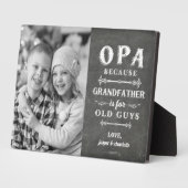 Opa Grandfather Vaderdag Kinder Foto Fotoplaat (Zijkant)