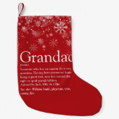 Opa Grandpa Definition Quote Holiday Snow Kleine Kerstsok (Voorkant)