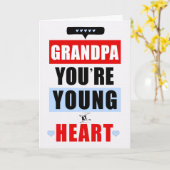 Opa Grappig Jong in Hart Humoristische Verjaardag Kaart (Gele Bloem)