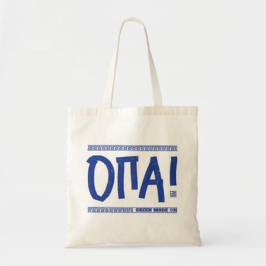 OPA! Griekse modus aan: Grappig Griekenland Souven Tote Bag (Voorkant)