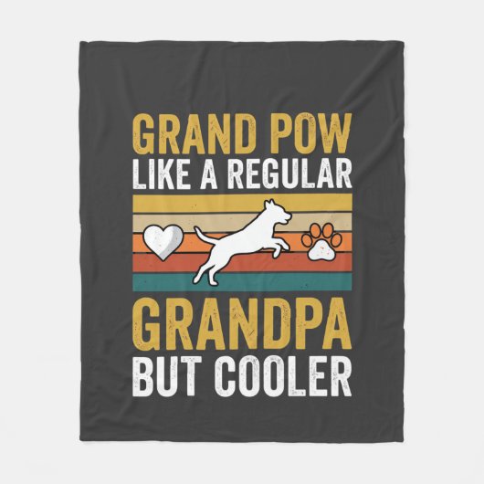 Opa Grootvader Hond Liefhebber Retro Fleece Deken (Voorkant)