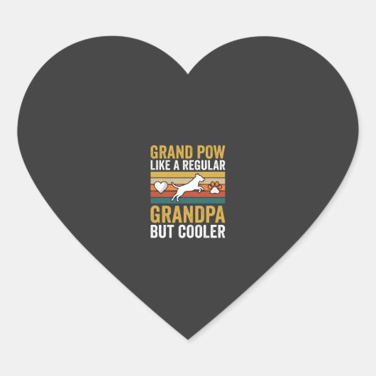 Opa Grootvader Hond Liefhebber Retro Hart Sticker (Voorkant)