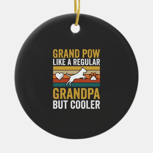 Opa Grootvader Hond Liefhebber Retro Keramisch Ornament (Voorkant)