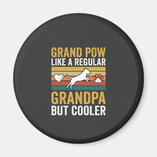 Opa Grootvader Hond Liefhebber Retro Magneet (Voorkant)