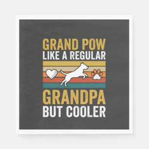 Opa Grootvader Hond Liefhebber Retro Servet