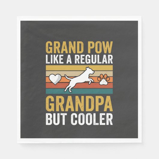 Opa Grootvader Hond Liefhebber Retro Servet (Voorkant)