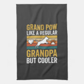 Opa Grootvader Hond Liefhebber Retro Theedoek (Verticaal)