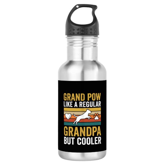 Opa Grootvader Hond Liefhebber Retro Waterfles (Voorkant)